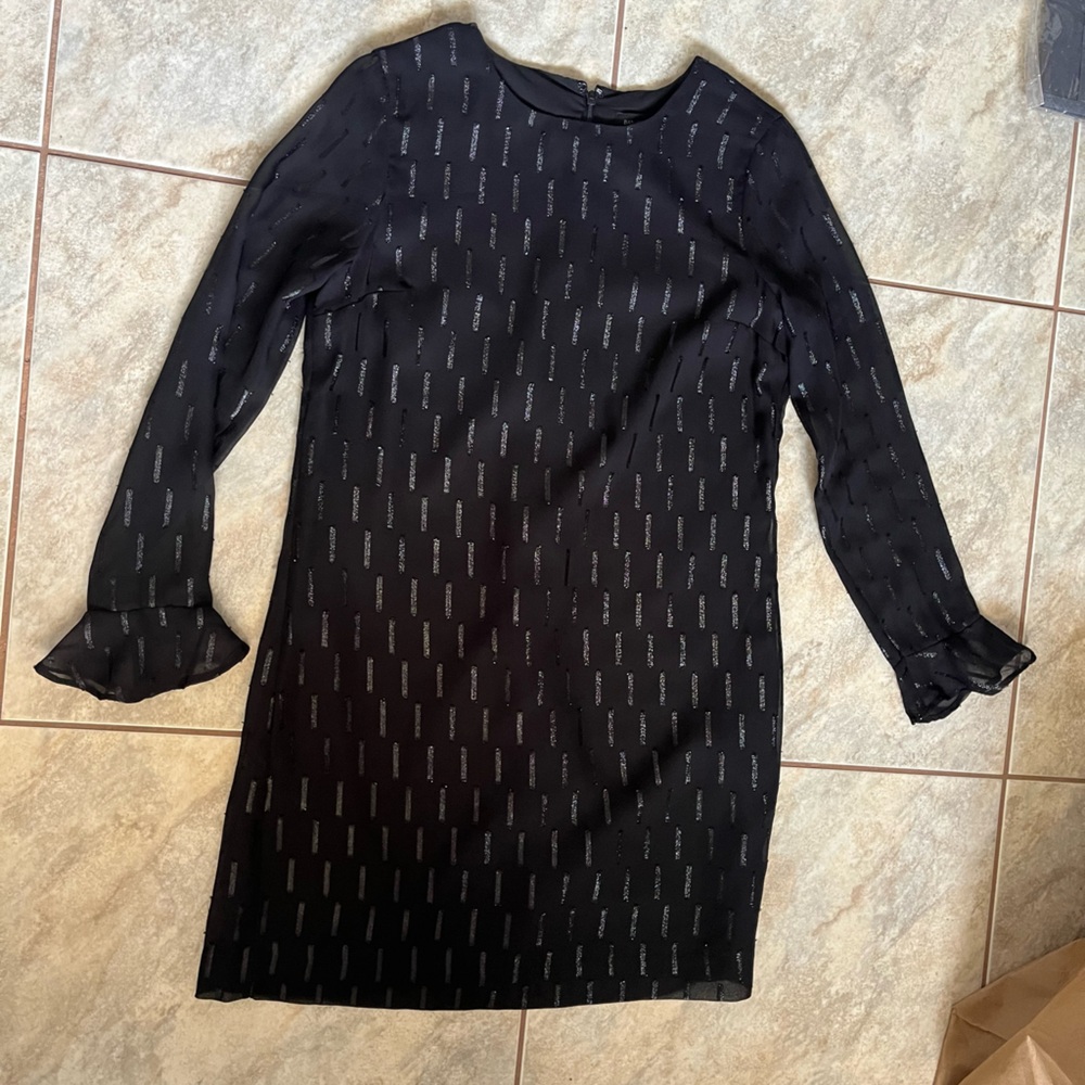 Banana Republic Black Dress with Textured Detail